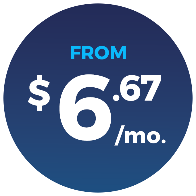 Price starting at $6.67 per month.